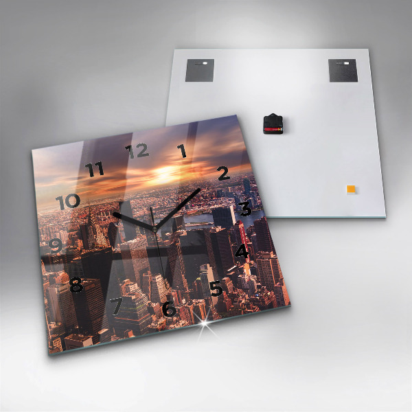 Szögletes fali üvegóra Panoráma a város nyugati felére