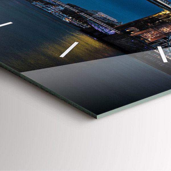 Szögletes fali üvegóra Tower Bridge London éjjel