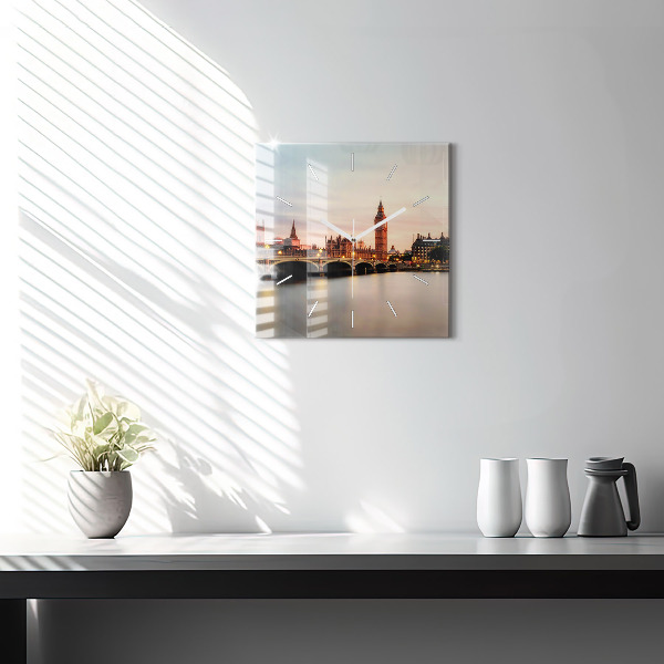 Szögletes fali üvegóra Big Ben London panoráma