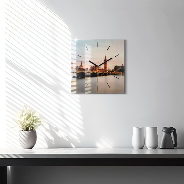 Szögletes fali üvegóra Big Ben London panoráma