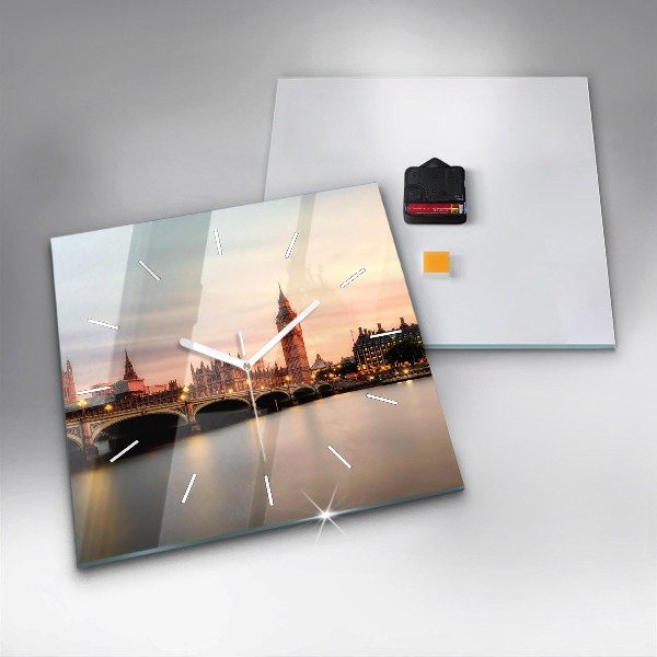 Szögletes fali üvegóra Big Ben London panoráma