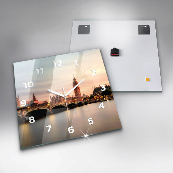 Szögletes fali üvegóra Big Ben London panoráma