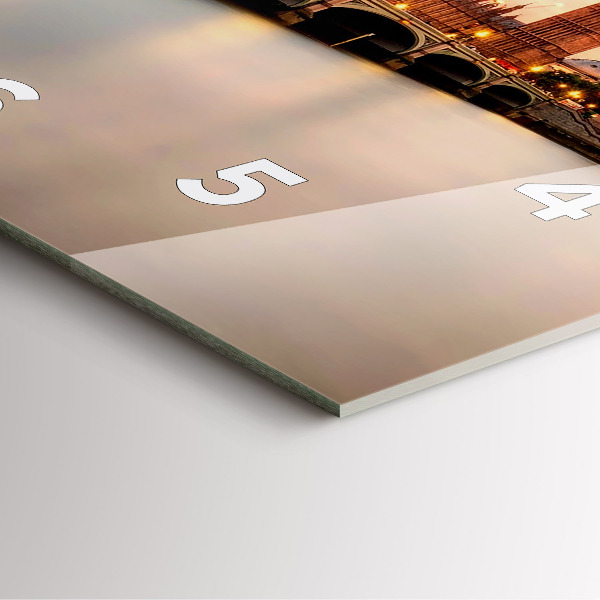 Szögletes fali üvegóra Big Ben London panoráma