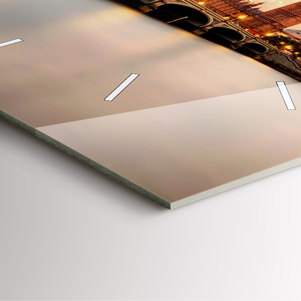 Szögletes fali üvegóra Big Ben London panoráma