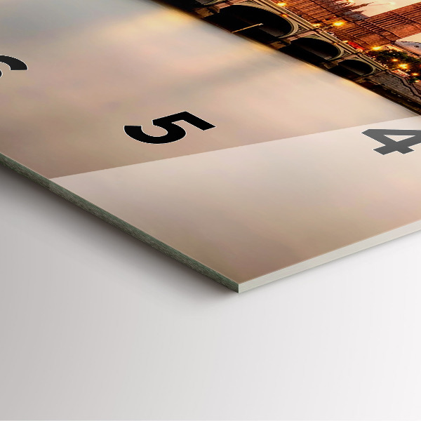 Szögletes fali üvegóra Big Ben London panoráma