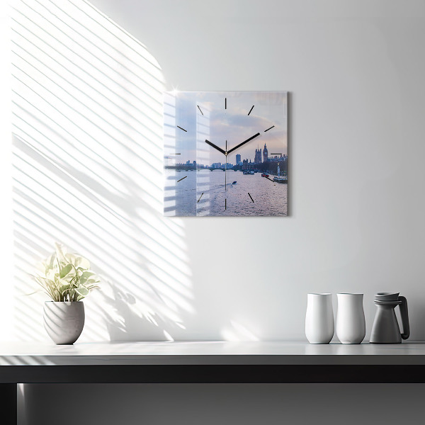 Szögletes fali üvegóra London Eye városi panoráma