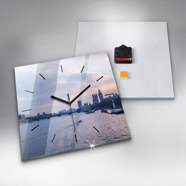 Szögletes fali üvegóra London Eye városi panoráma