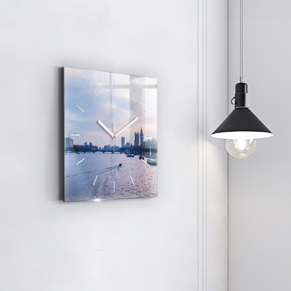 Szögletes fali üvegóra London Eye városi panoráma