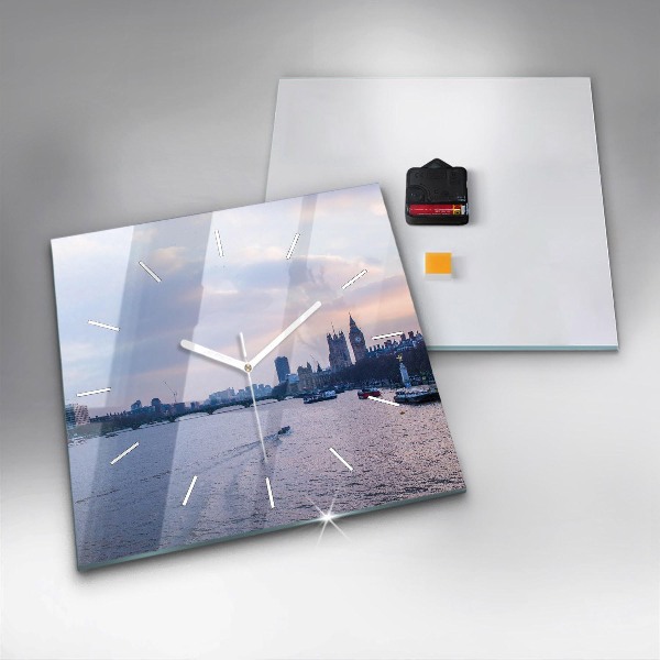 Szögletes fali üvegóra London Eye városi panoráma