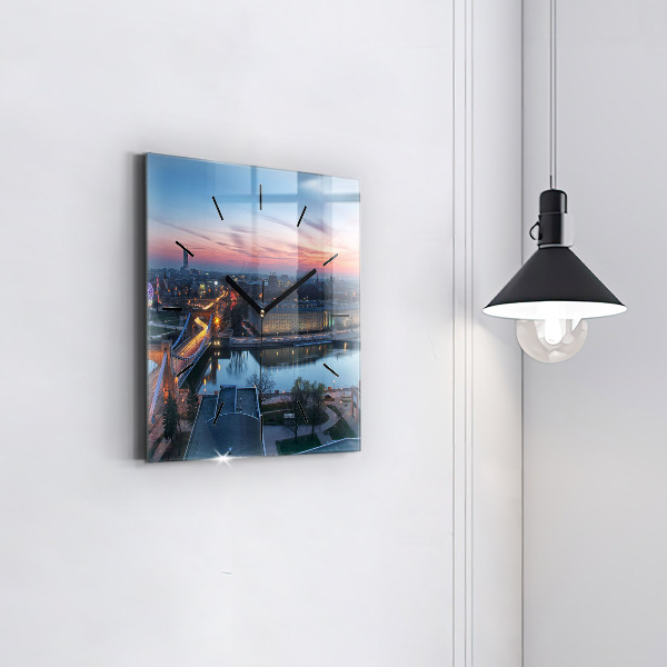 Szögletes fali üvegóra Wroclaw egy drónból