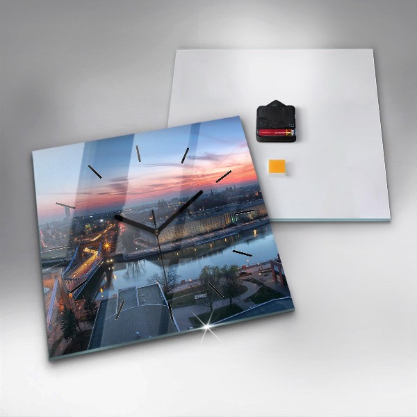 Szögletes fali üvegóra Wroclaw egy drónból