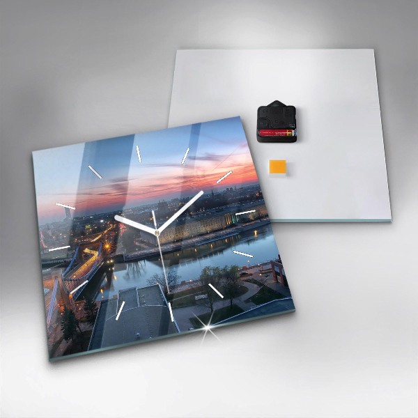 Szögletes fali üvegóra Wroclaw egy drónból