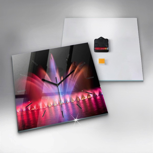 Szögletes fali üvegóra Wroclaw-kút éjjel