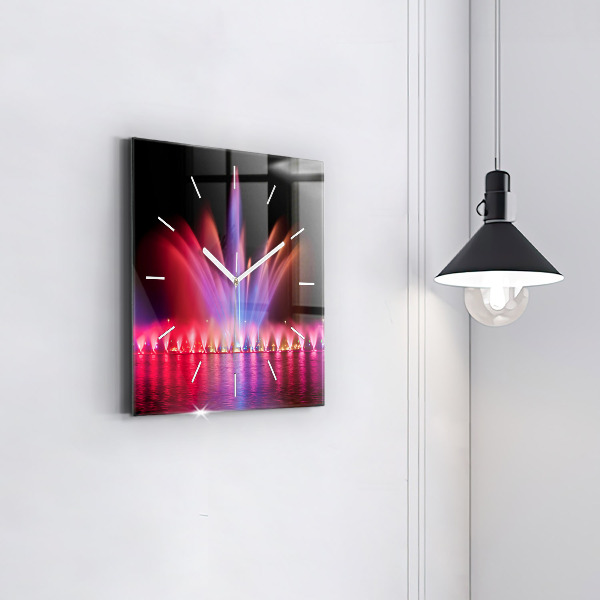 Szögletes fali üvegóra Wroclaw-kút éjjel