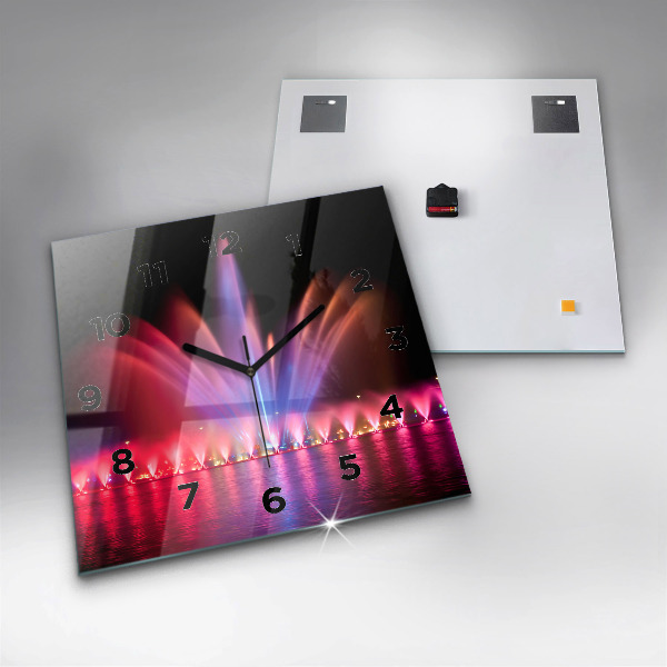 Szögletes fali üvegóra Wroclaw-kút éjjel