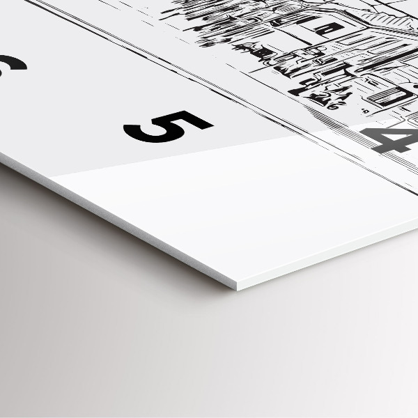 Szögletes fali üvegóra Poznań város illusztrációja