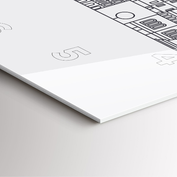 Szögletes fali üvegóra Lodz építészeti panorámája