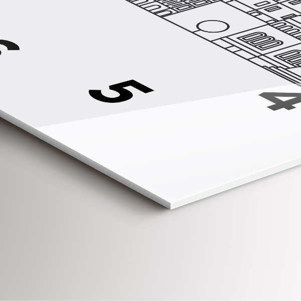 Szögletes fali üvegóra Lodz építészeti panorámája