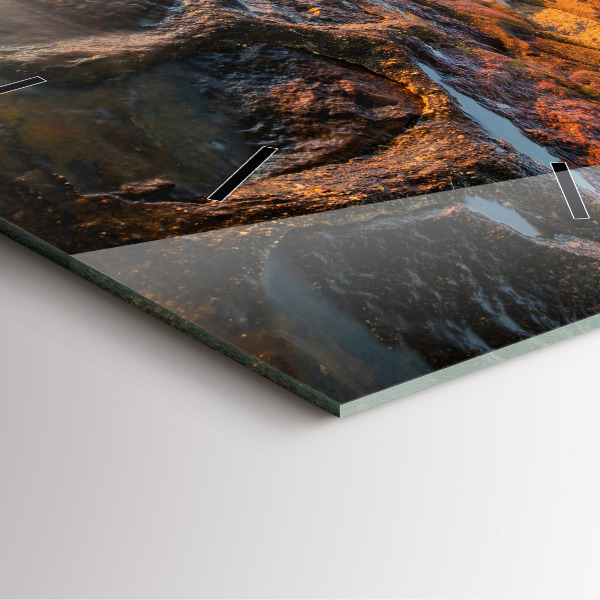 Szögletes fali üvegóra A világítótorony és a Balti-tenger