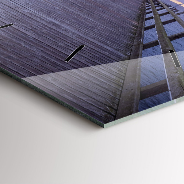 Szögletes fali üvegóra Móló a Balti-tengeren