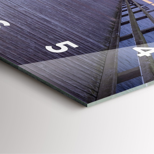 Szögletes fali üvegóra Móló a Balti-tengeren