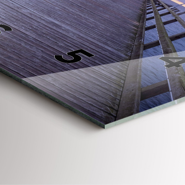 Szögletes fali üvegóra Móló a Balti-tengeren