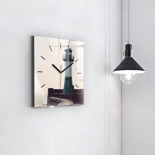 Szögletes fali üvegóra A világítótorony és a tenger