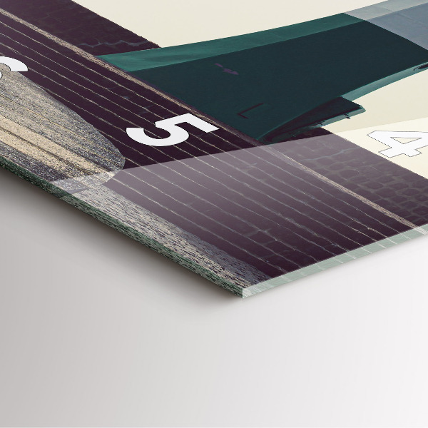 Szögletes fali üvegóra A világítótorony és a tenger