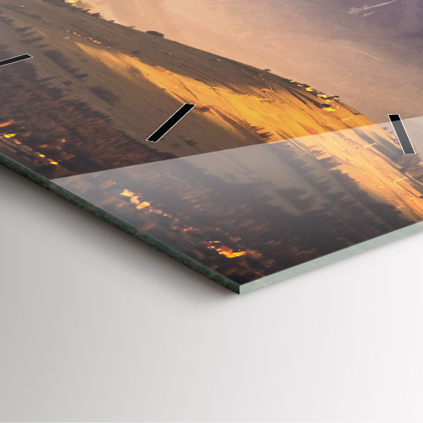 Szögletes fali üvegóra Téli táj a Tátrában