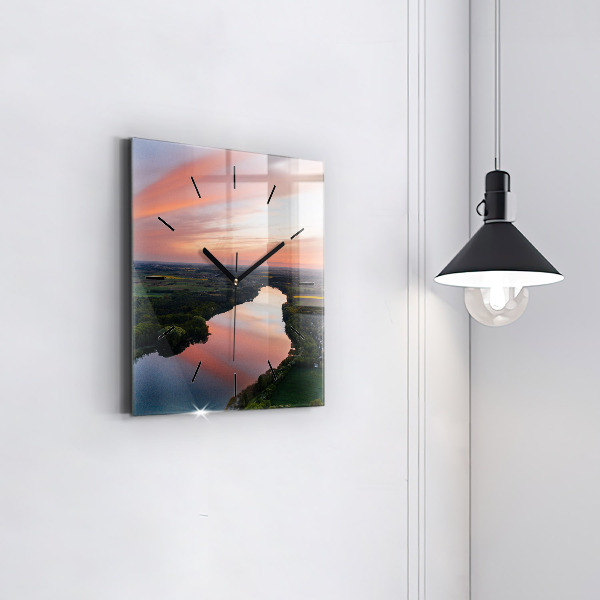 Szögletes fali üvegóra Kilátás a tóra