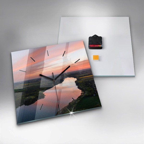 Szögletes fali üvegóra Kilátás a tóra