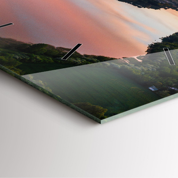 Szögletes fali üvegóra Kilátás a tóra