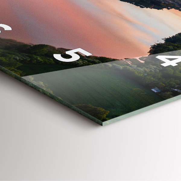 Szögletes fali üvegóra Kilátás a tóra