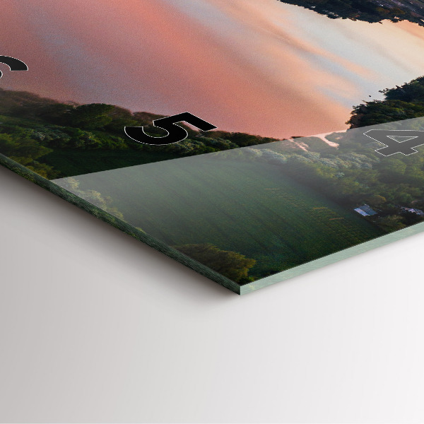 Szögletes fali üvegóra Kilátás a tóra