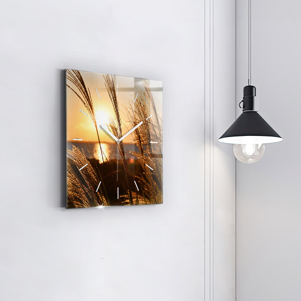 Szögletes fali üvegóra Búza az arany napsütésben
