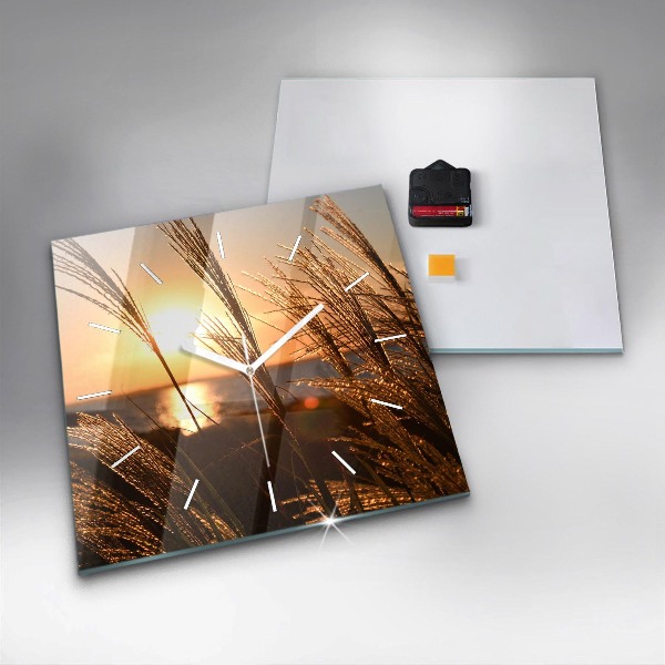 Szögletes fali üvegóra Búza az arany napsütésben