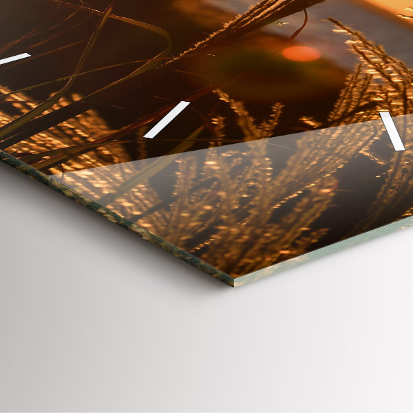 Szögletes fali üvegóra Búza az arany napsütésben