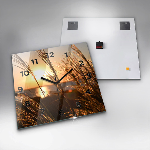 Szögletes fali üvegóra Búza az arany napsütésben