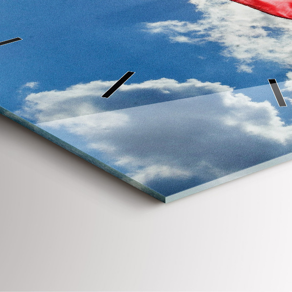 Szögletes fali üvegóra A lengyel zászló az égen