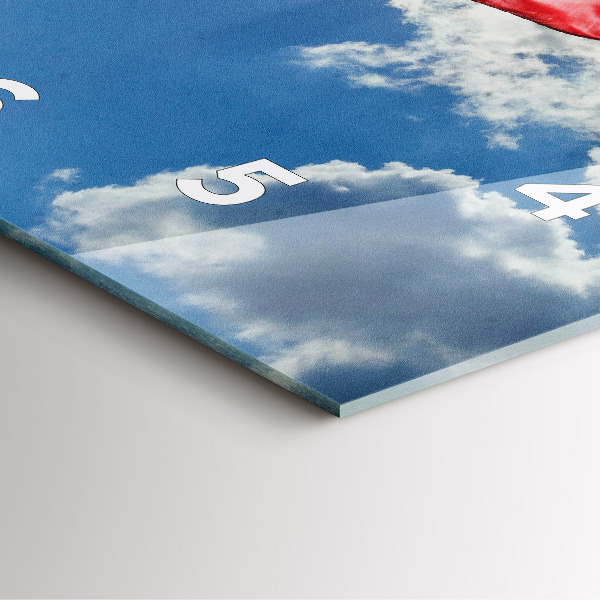 Szögletes fali üvegóra A lengyel zászló az égen