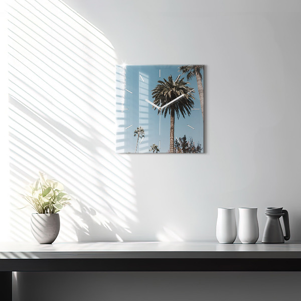Szögletes fali üvegóra Pálmafák Los Angelesben