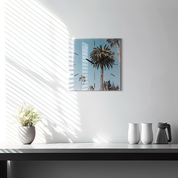 Szögletes fali üvegóra Pálmafák Los Angelesben