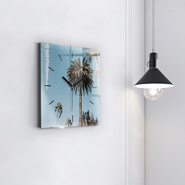 Szögletes fali üvegóra Pálmafák Los Angelesben