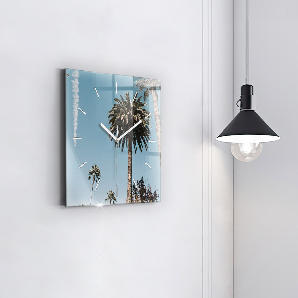 Szögletes fali üvegóra Pálmafák Los Angelesben