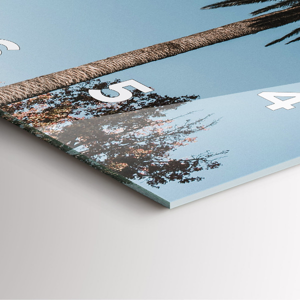 Szögletes fali üvegóra Pálmafák Los Angelesben