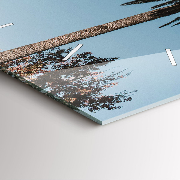 Szögletes fali üvegóra Pálmafák Los Angelesben