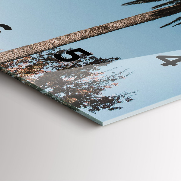 Szögletes fali üvegóra Pálmafák Los Angelesben