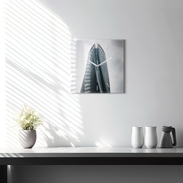 Szögletes fali üvegóra Felhőkarcoló Milánóban