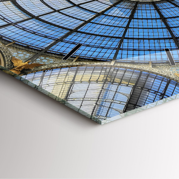 Szögletes fali üvegóra Milánói bevásárlóközpont