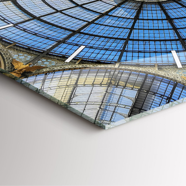 Szögletes fali üvegóra Milánói bevásárlóközpont